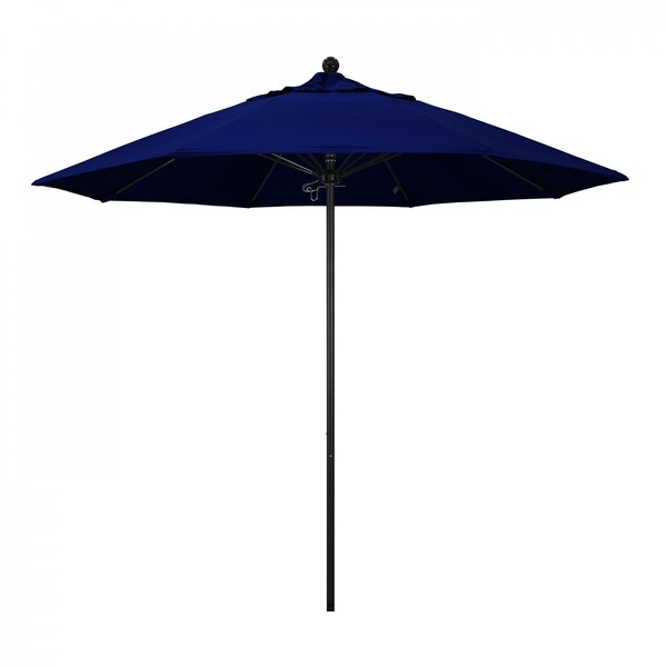 California Umbrella 9' Black Aluminum Market Patio Umbrella, Sunbrella True Blue 194061335420 - main